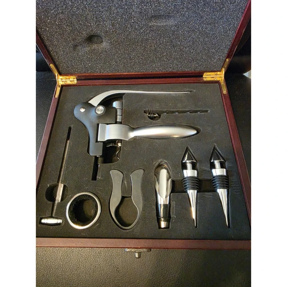 7 Piece Wine Tool Set in Wooden Case - *Never Used*